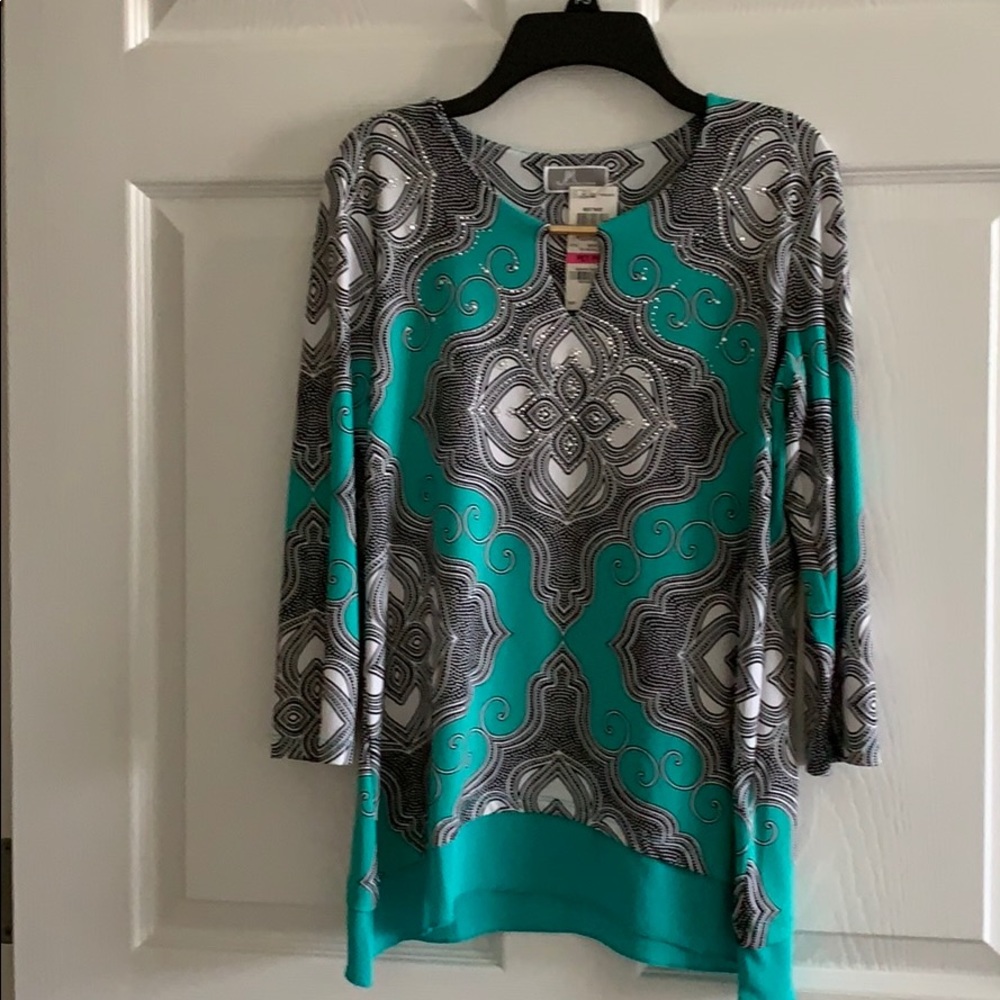 JM Collection Petite Top with Embellishments